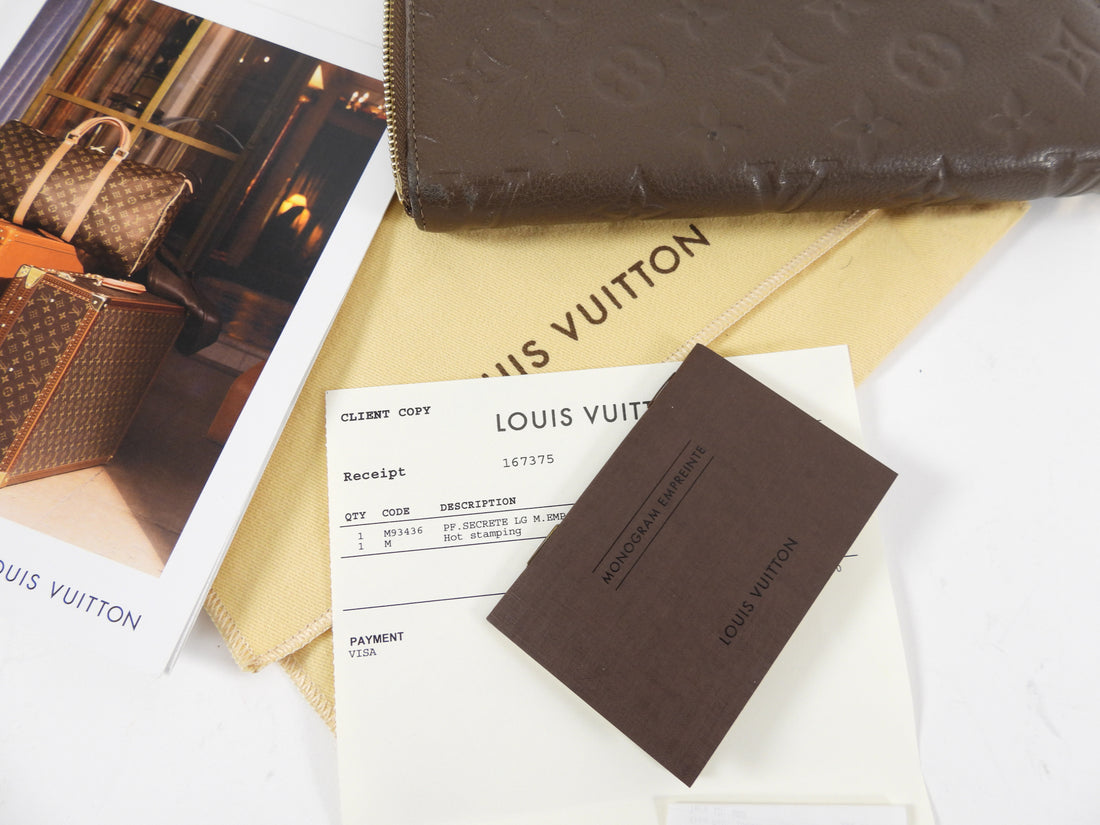 Louis Vuitton Brown Ombre Portefeuille Secret Empreinte Wallet