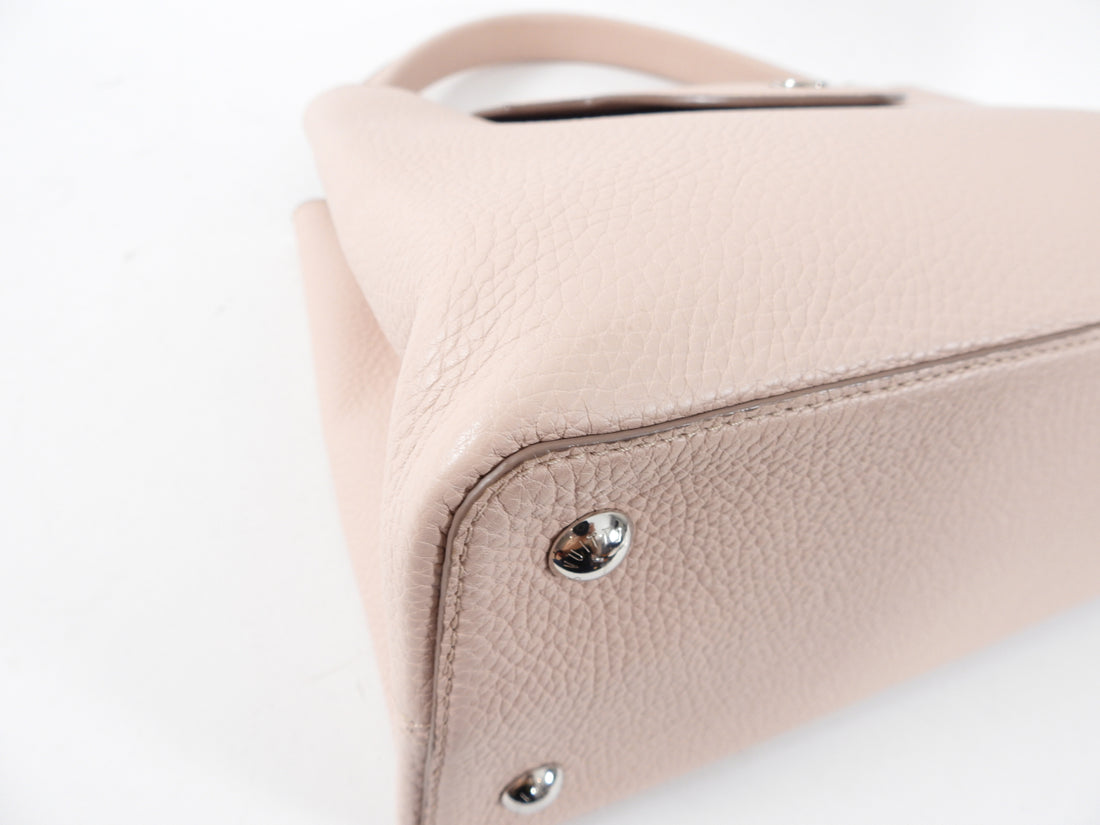 Louis Vuitton Light Beige Pink Taruillon Capucines MM Top Handle Bag