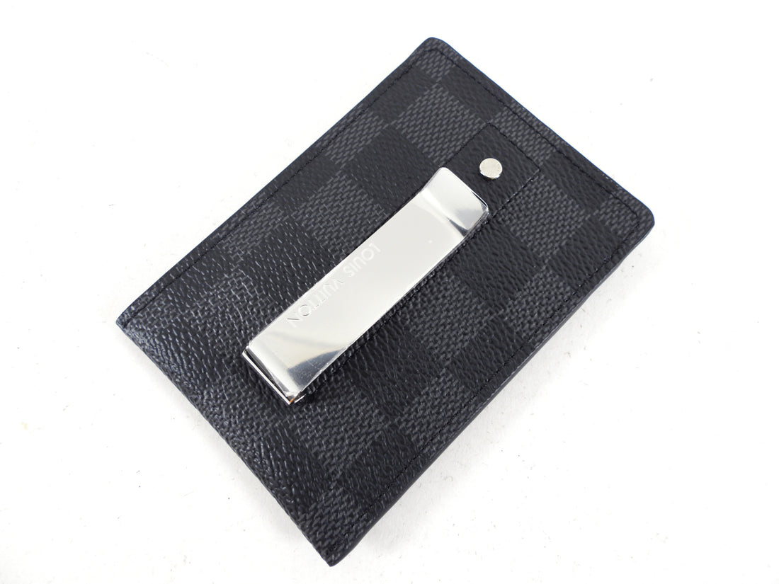 Luxury Prince Card Holder with Bill Clip Damier Graphite Grey
