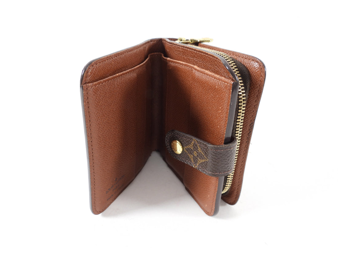 Louis Vuitton Damier Portomonet Bier Vienois Clasp Snap Button Bifold  Wallet N61664 - Brown