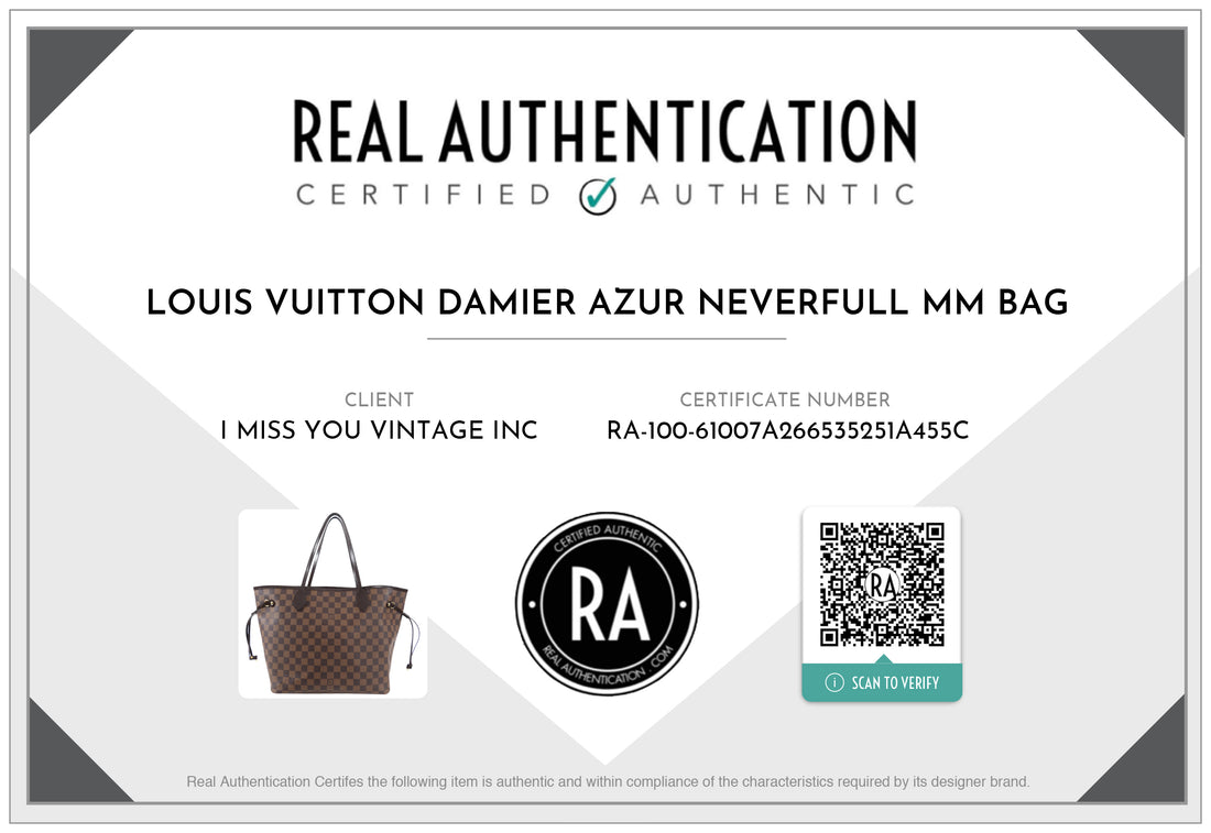Louis Vuitton Damier Ebene Neverfull MM Tote Bag