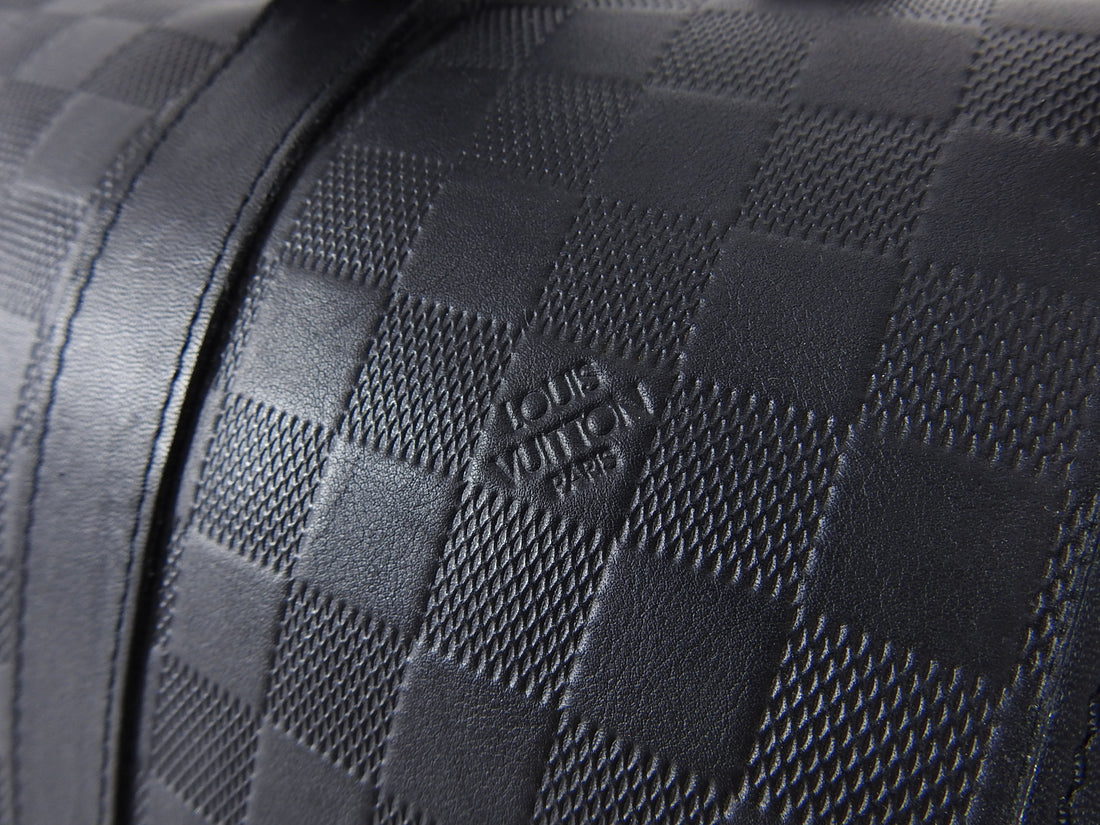 Louis Vuitton Black Damier Infini Keepall Bandouliere 45 Leather Pony-style  calfskin ref.181691 - Joli Closet
