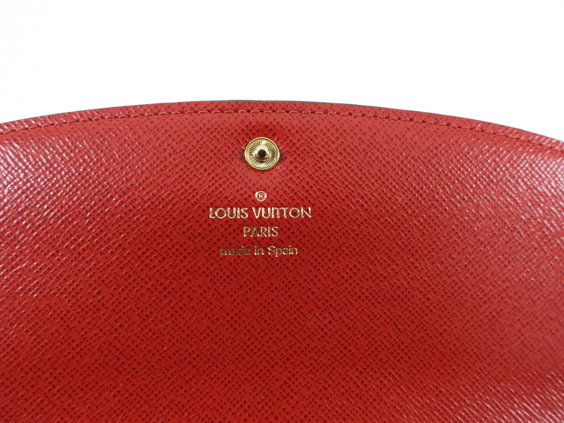 Louis Vuitton N63544 EMILIE WALLET Red Damier Ebene 7.48 x 3.94 x 0.79 in