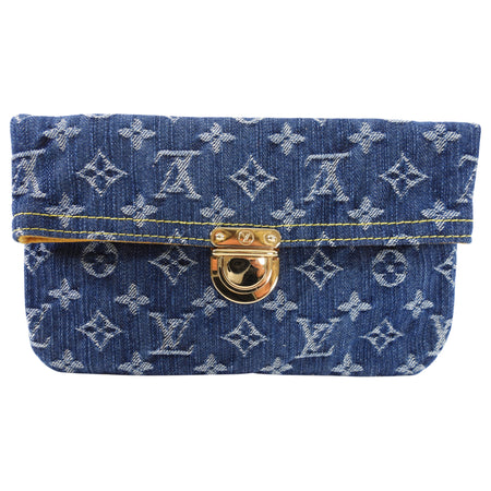 Louis Vuitton Vintage Monogram Denim Pochette Clutch