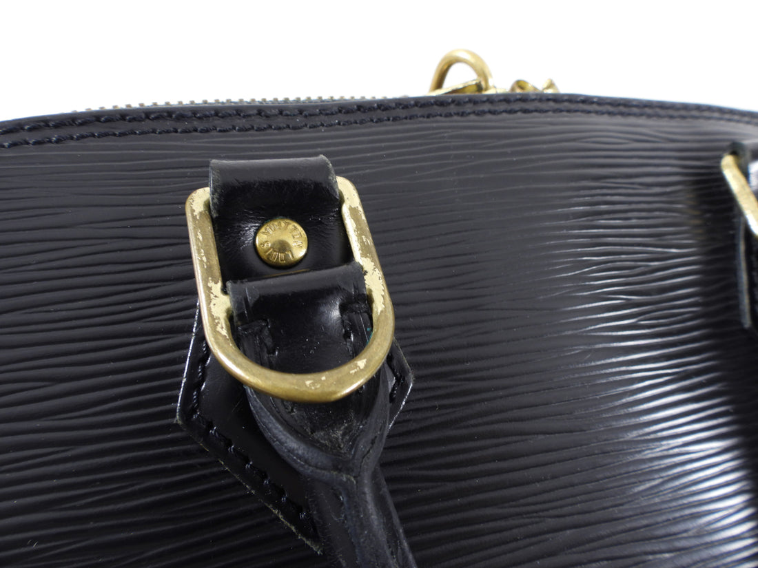 Louis Vuitton Black Epi Alma PM Domed Bag