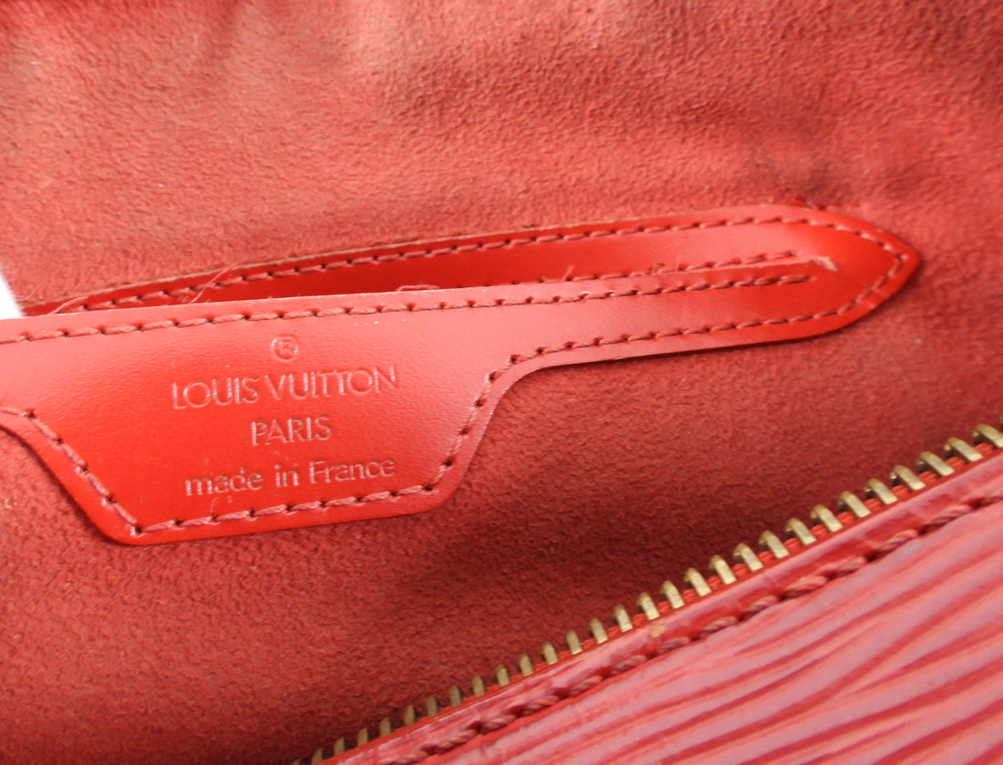 Louis Vuitton Red Epi Leather Bucket Bag Set