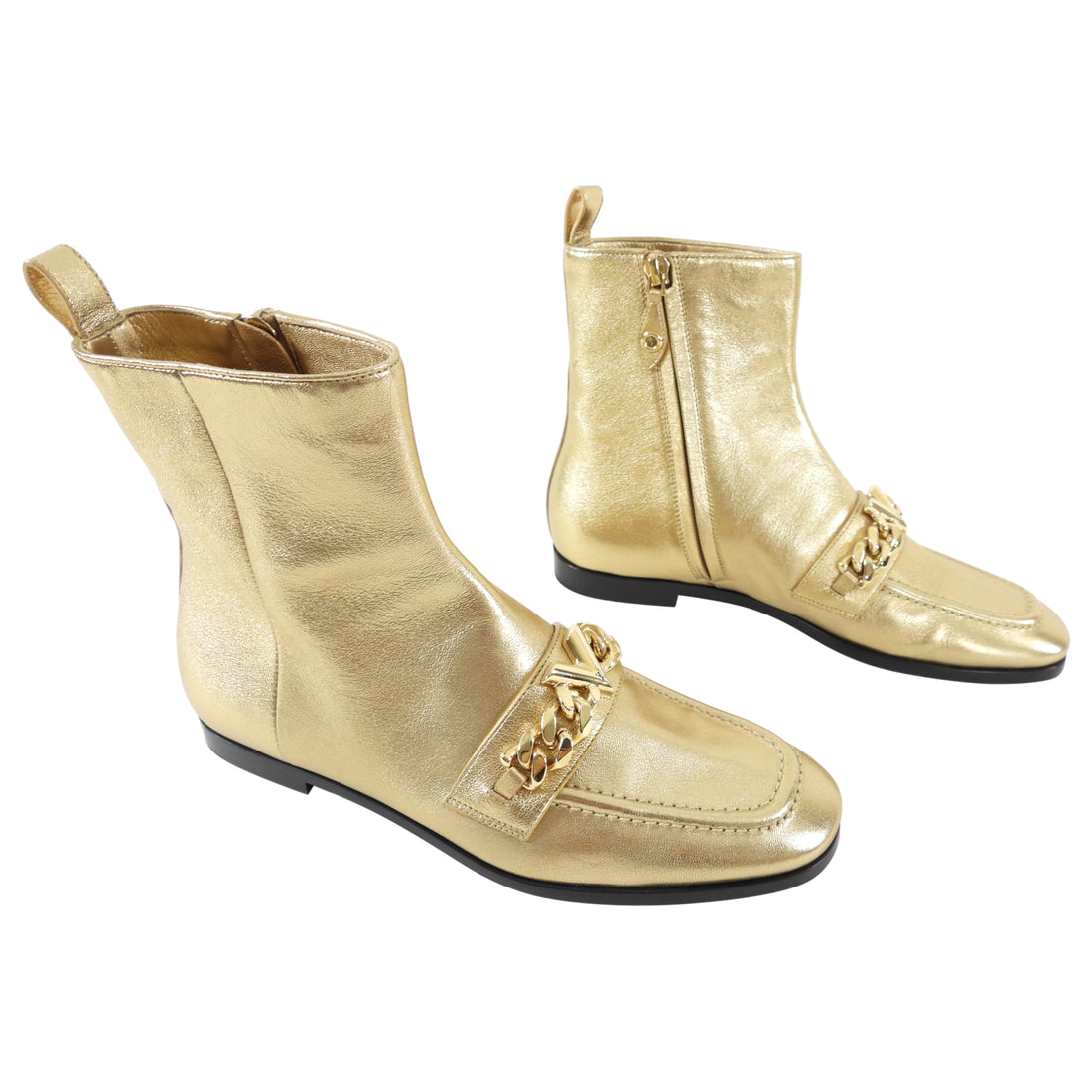 Louis Vuitton Gold Leather Prime Time Ankle Boot - 36 – I MISS YOU
