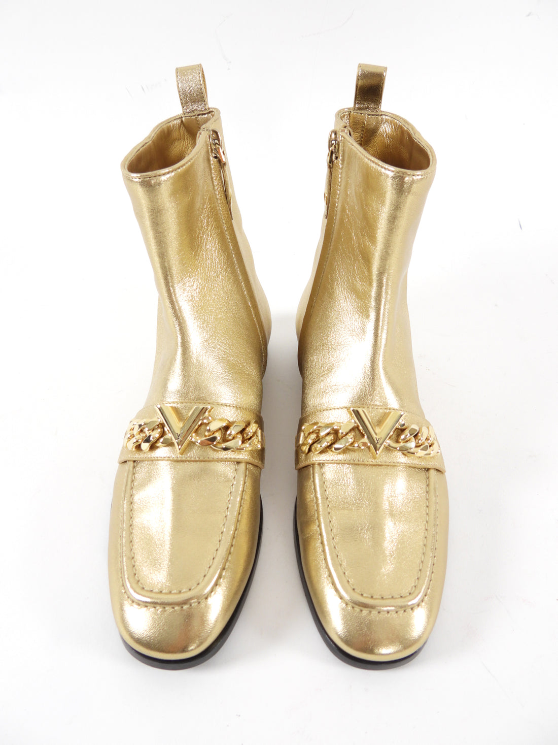 Louis Vuitton Gold Leather Prime Time Ankle Boot - 36