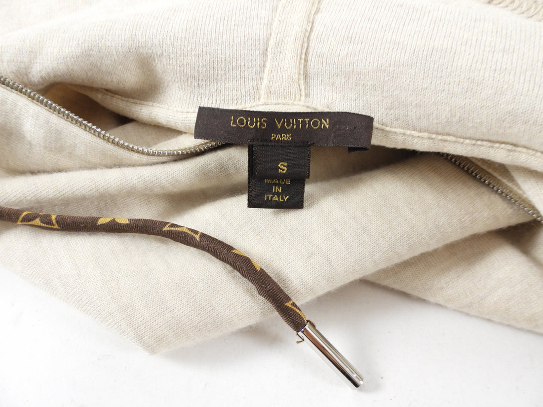 Louis Vuitton Light Beige Monogram Silk Hoodie - S (4/6)