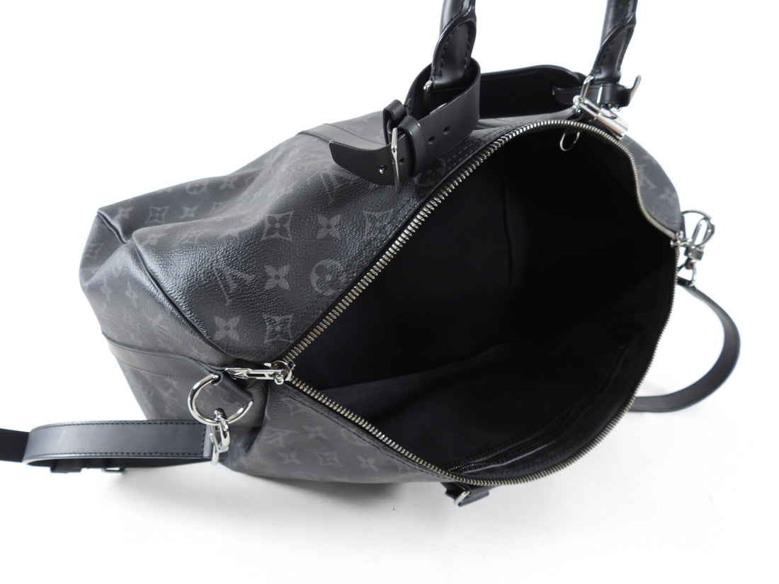 Louis Vuitton, Bags, Louis Vuitton Black Monogram Eclipse Keepall  Bandouliere 45 Duffle With Strap 2l