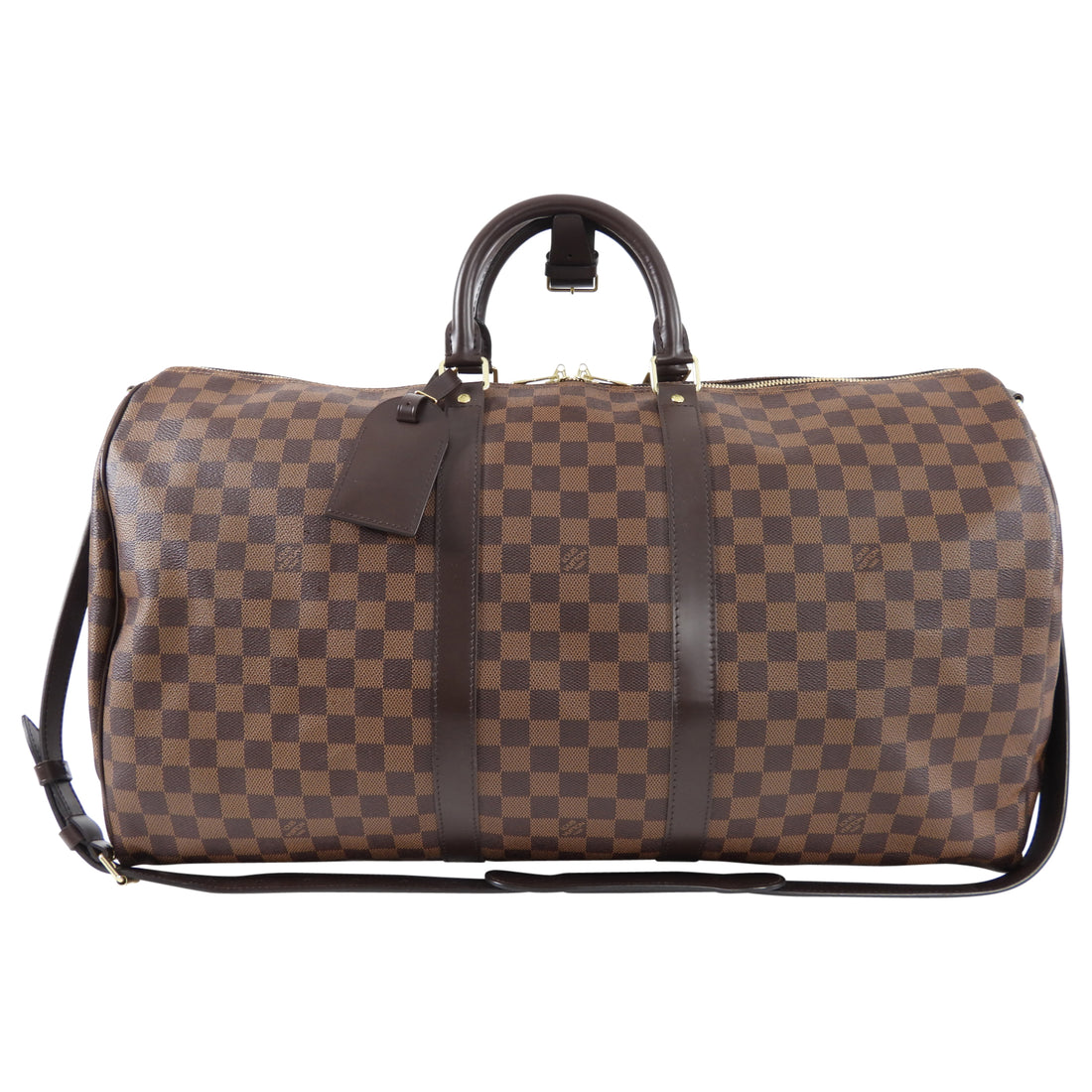 Louis Vuitton Damier Ebene Travel Duffle Bag Keepall 55