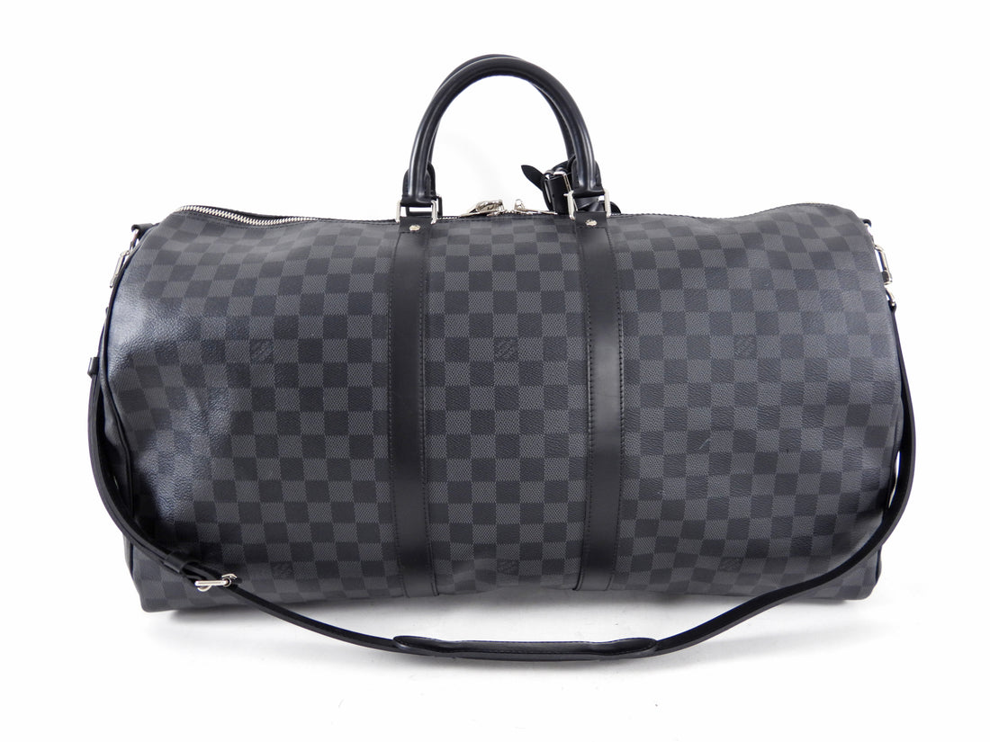 Louis Vuitton Damier Graphite Keepall Bandouliere 55 Travel Duffle Bag – I MISS YOU VINTAGE