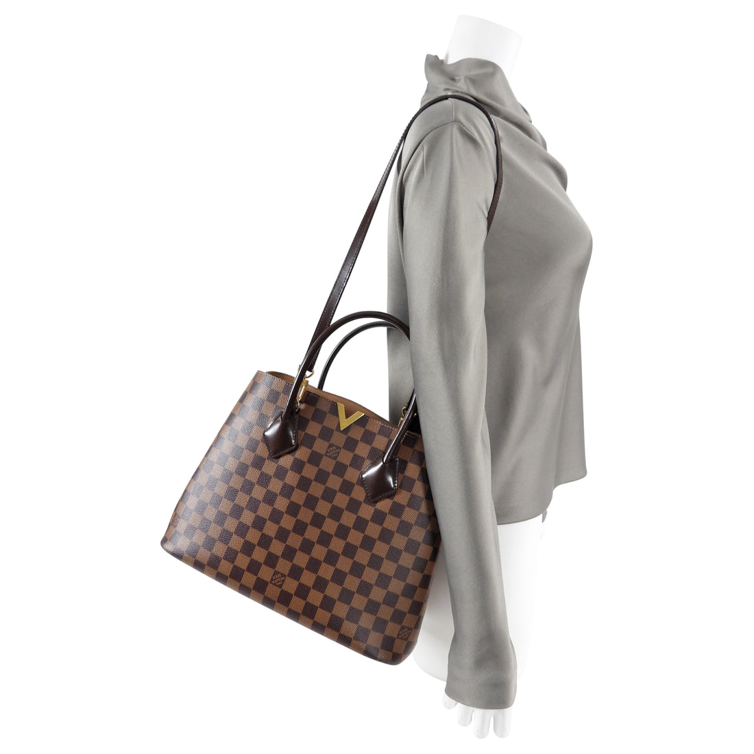 Louis Vuitton Damier Ebene Kensington Handbag (DU2126)
