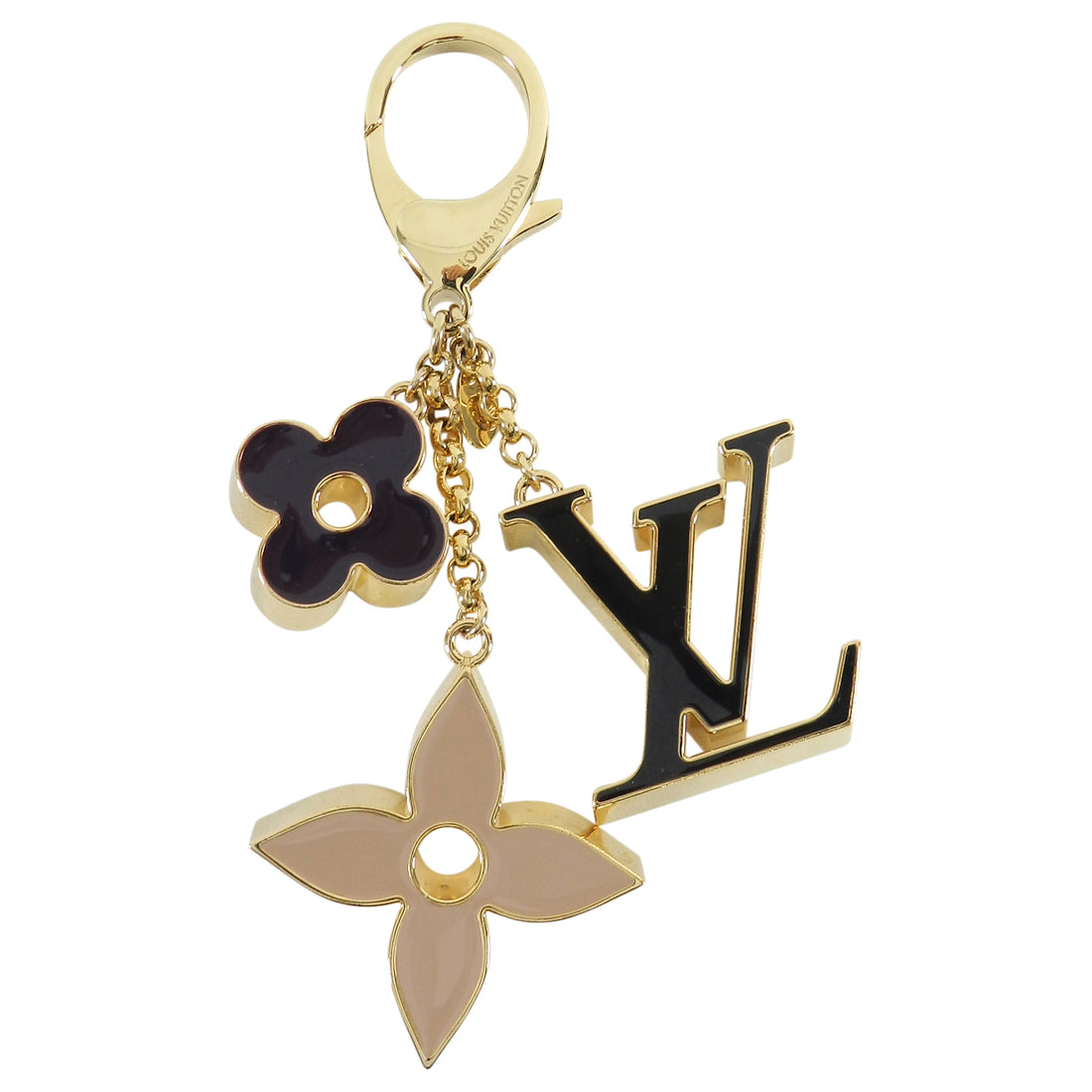 Louis Vuitton Gold Enamel Logo Purse Charm / Keychain 