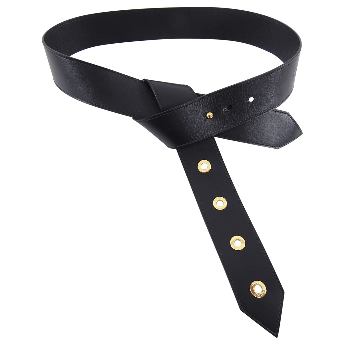 Louis Vuitton LV Knotted Belt Black Leather. Size 80 cm