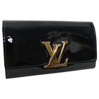 Louis Vuitton Black Vernis Louise Wallet with Gold-Tone LV Logo 