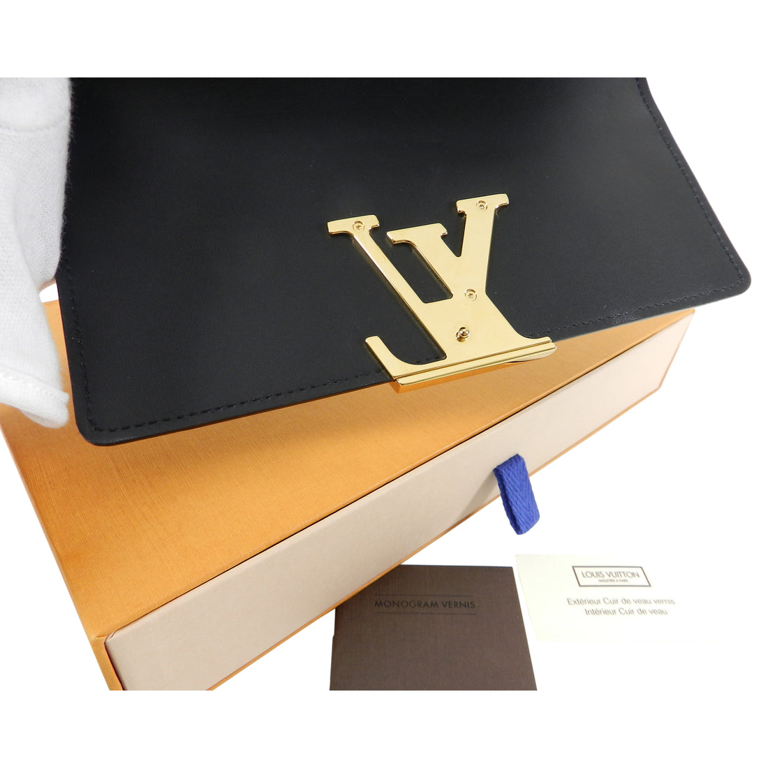 Louis Vuitton Black Vernis Louise Wallet with Gold-Tone LV Logo 