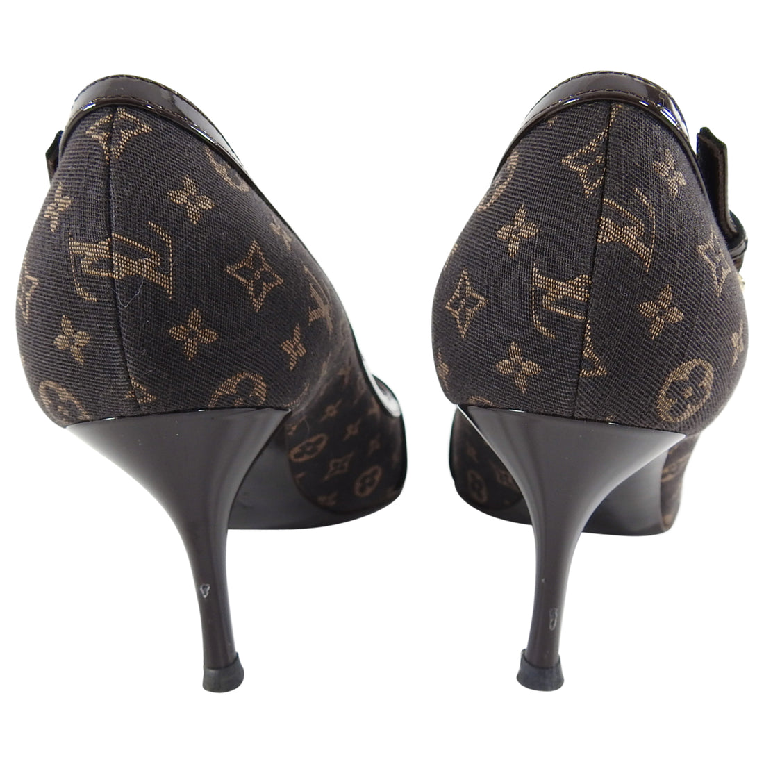 Louis Vuitton Mini Lin Brown Monogram Pumps Heels - 36.5 – I MISS