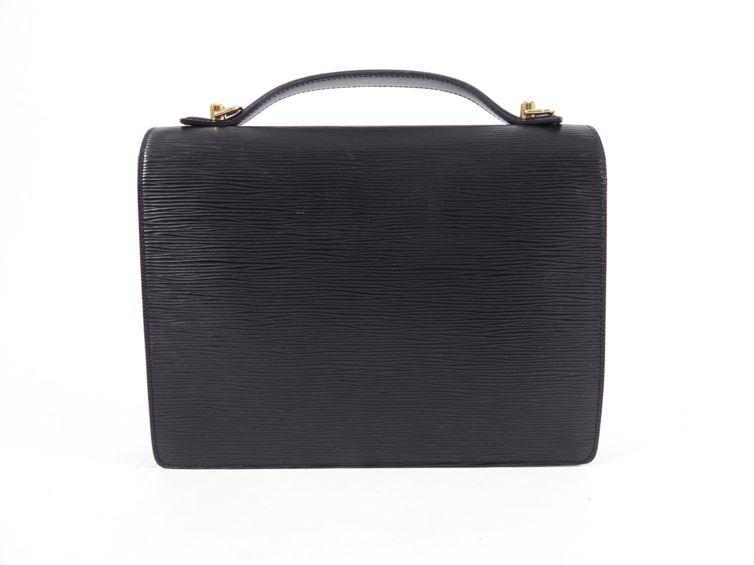 Louis Vuitton Vintage Black Epi Monceau Book Bag