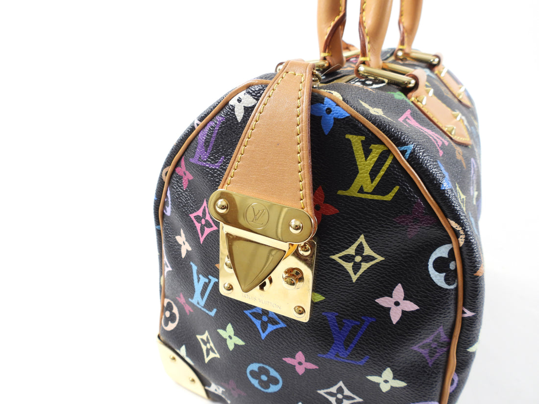 Louis Vuitton x Takashi Murakami Black Monogram Speedy 30 Bag – Once More  Luxury