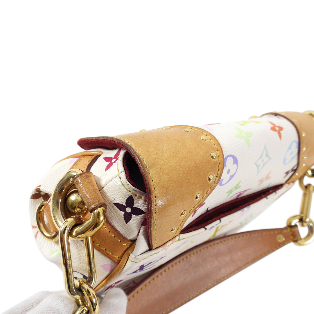 Edition Murakami Pochette bag in white multicolor monogram canvas