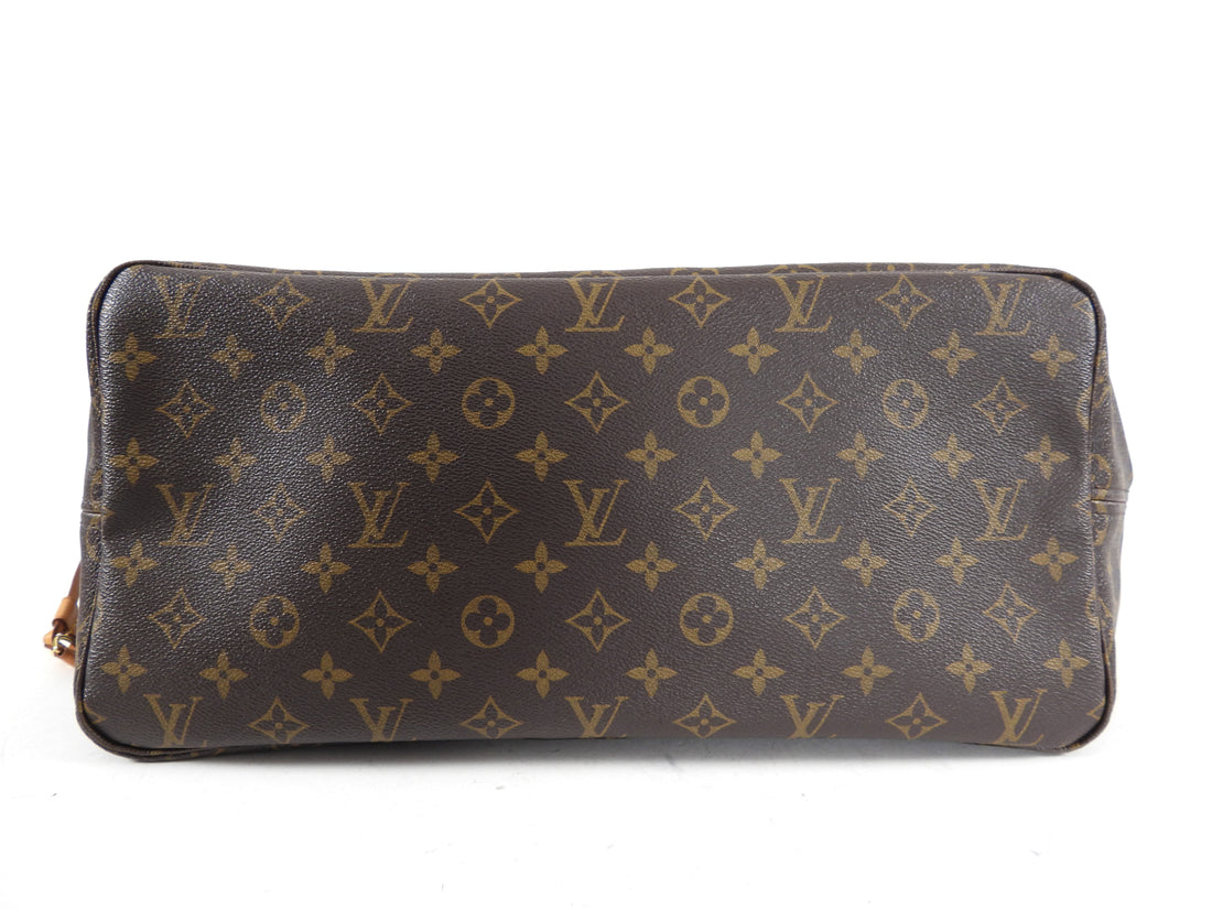 Louis Vuitton Monogram Neverfull GM Large Tote Bag and Pouch