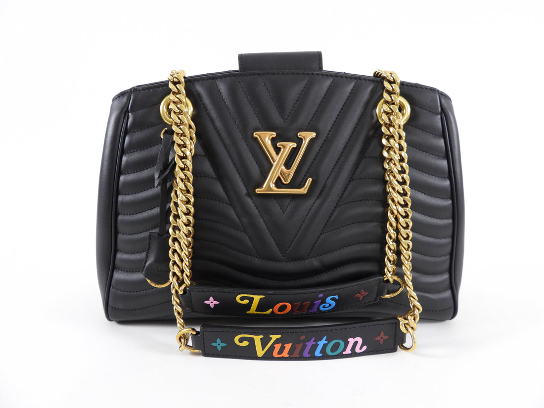 Louis Vuitton New Wave Chain Tote Bag Black in Calfskin Leather with  Gold-tone - US