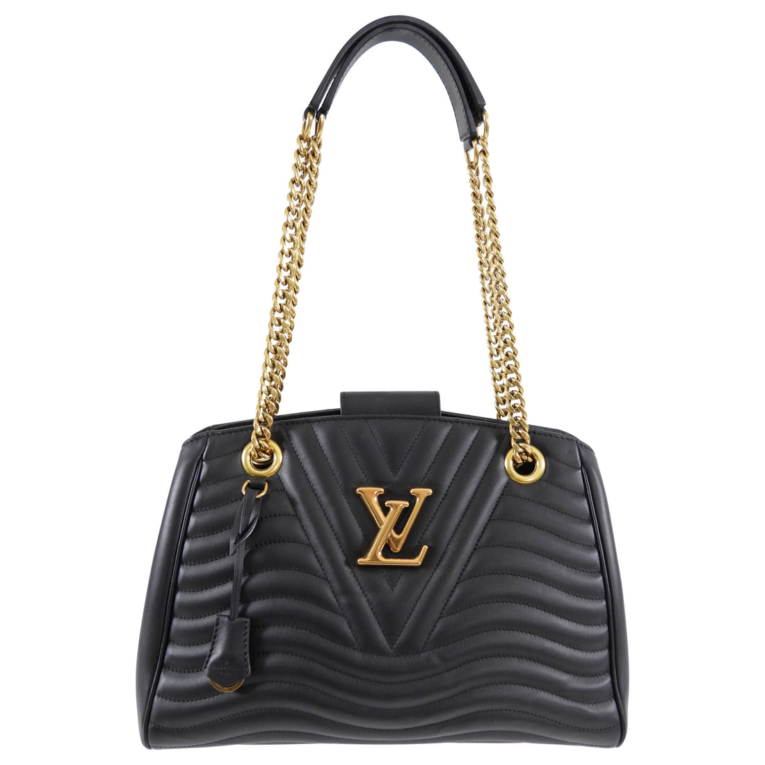 Louis Vuitton Black Quilted New Wave Chain Tote Bag – I MISS YOU