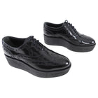 Louis Vuitton Black Oxford Platform Shoes.  Black smooth leather oxfords with lace up design and rubber 2” platform sole.  Marked size 36 but runs large and fits like a USA 6.5.  Excellent pre-owned condition (worn once and cleaned).  Includes box.