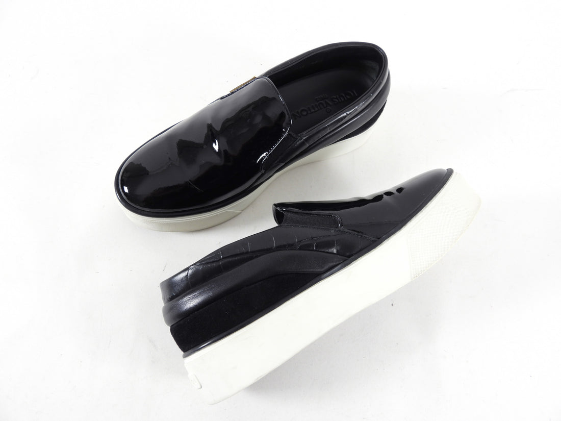 Pre-owned Louis Vuitton Vintage Black/silver Patent Leather And