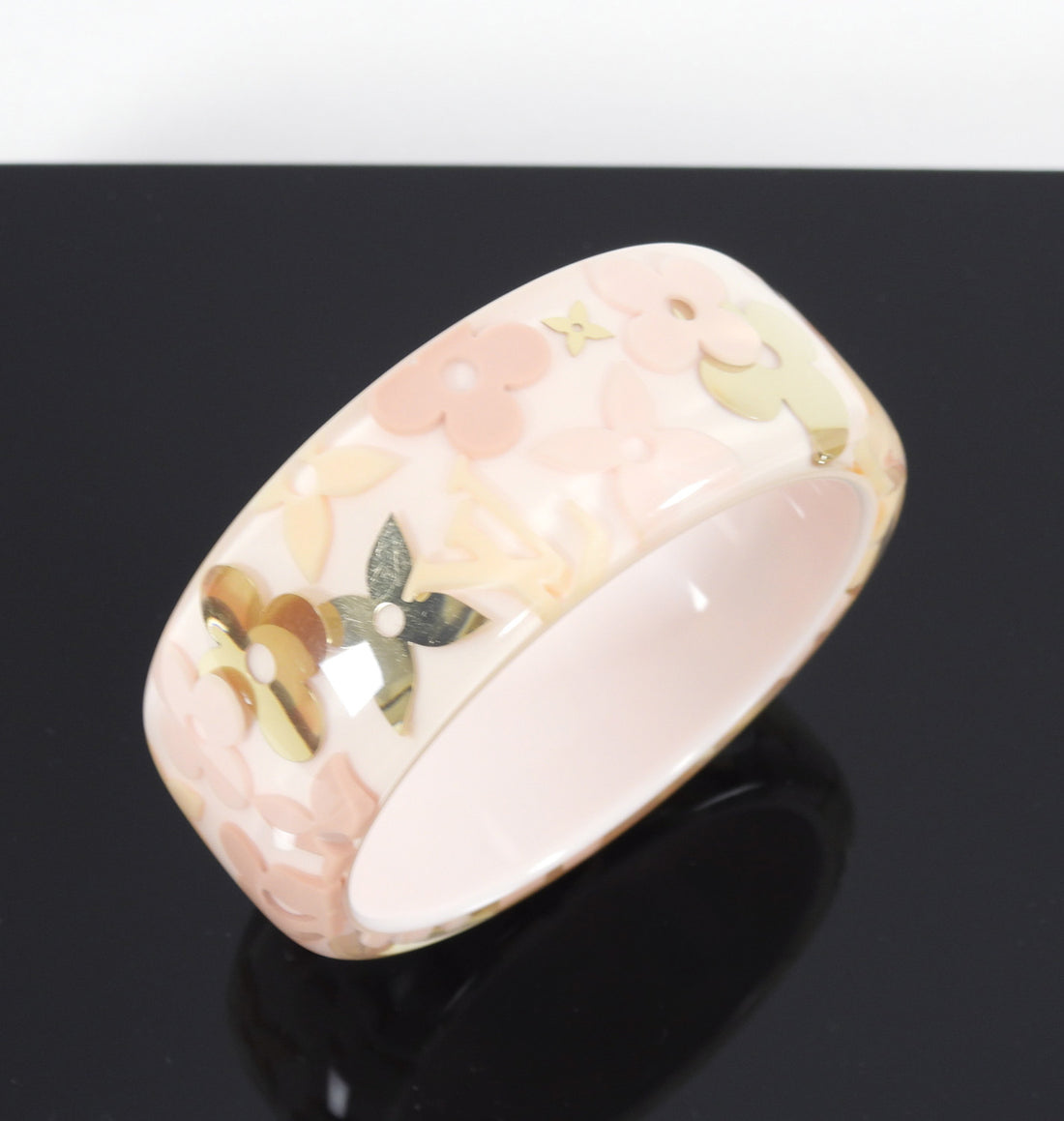 Louis Vuitton Wide Inclusion Bangle (Light Pink/Gold)