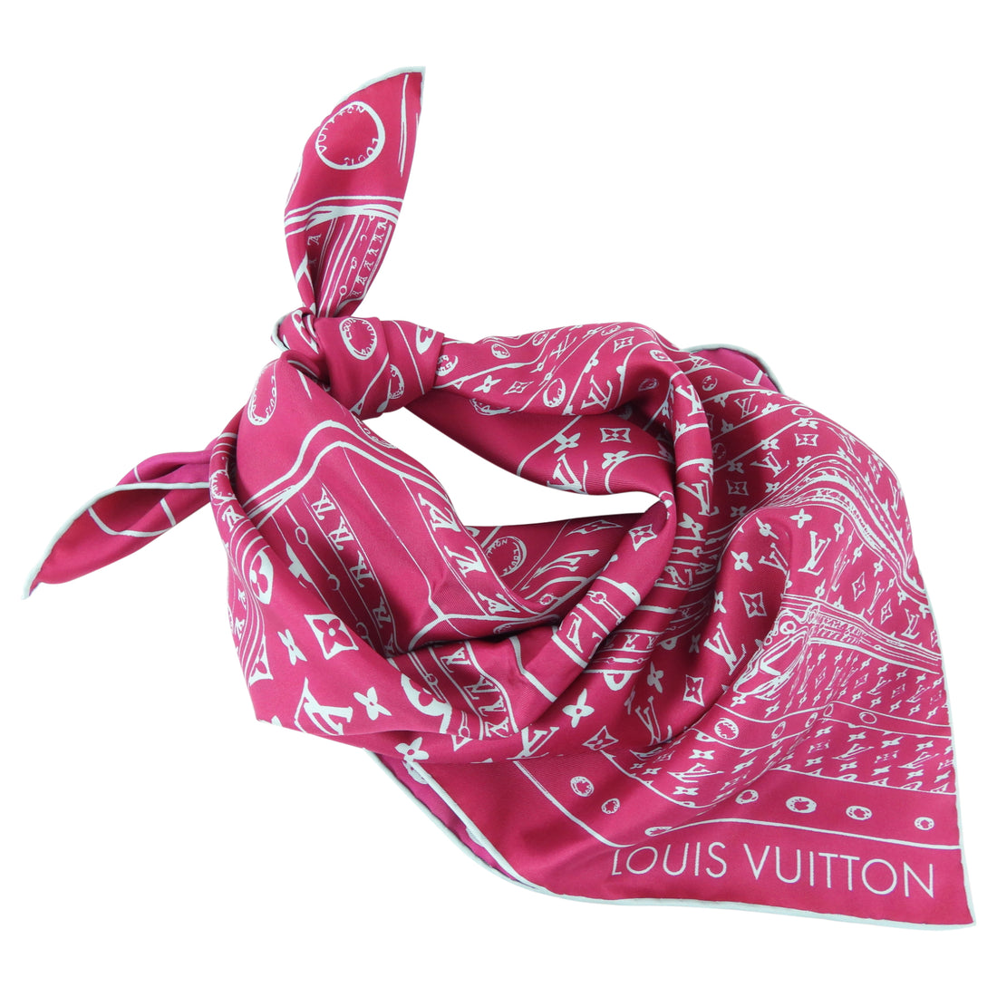Louis Vuitton LV Trunks Silk Scarf