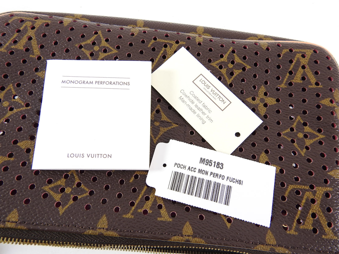 Louis Vuitton Brown Monogram Perforated Canvas Pochette Accessories  Shoulder Bag Louis Vuitton