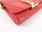 Louis Vuitton Red Leather Airy V Pochette Louise Chain Strap Bag