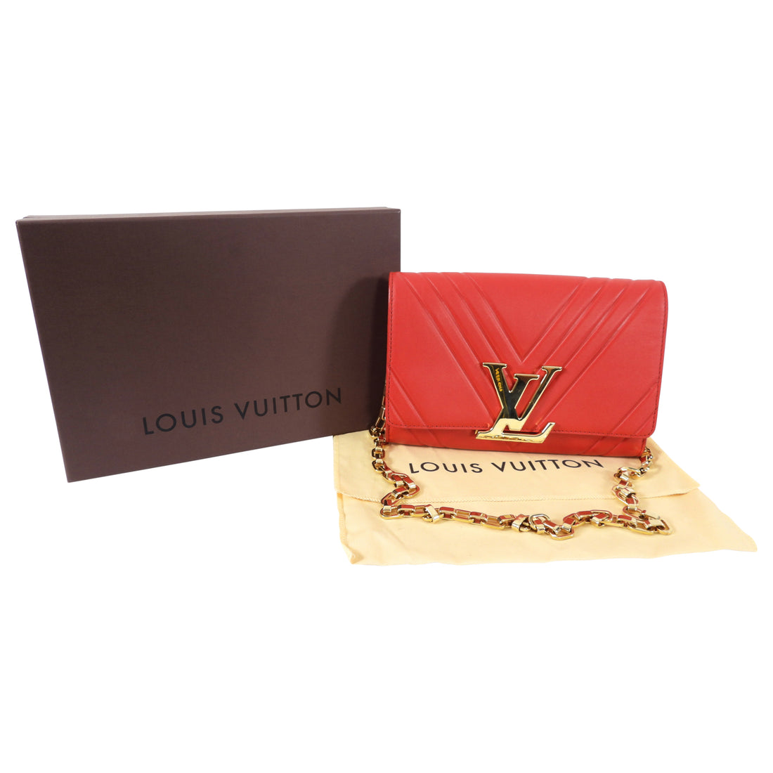 Louis Vuitton Red Louise Clutch