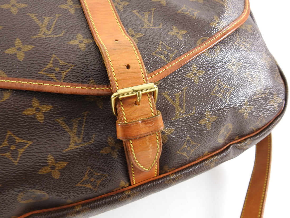 Louis Vuitton Vintage 1996 Saumur 35 Double Satchel Monogram Bag