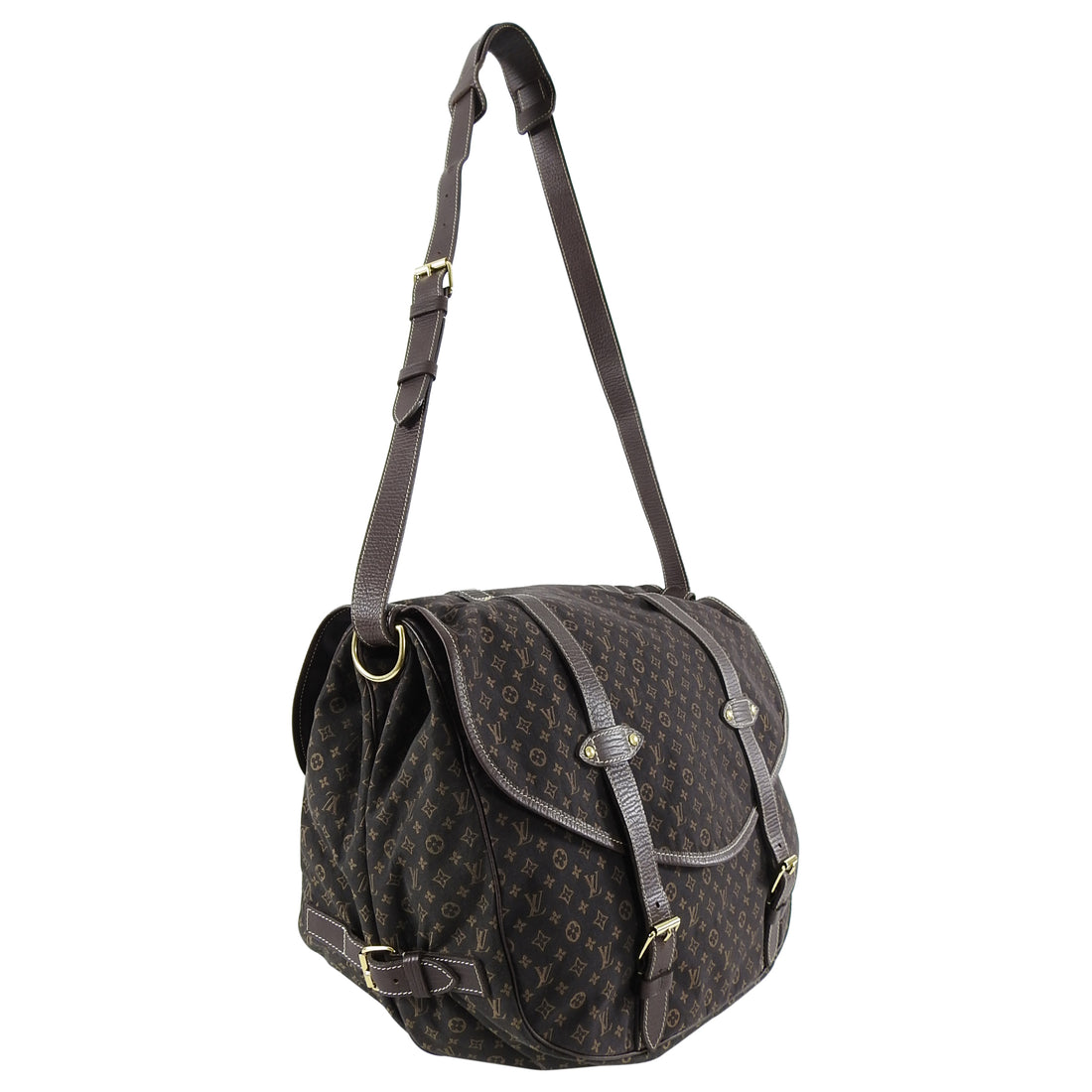 Louis Vuitton, Bags, Auth Louis Vuitton Monogram Mini Lin Saumur 3 M95227  Womens Shoulder Bag Ebene
