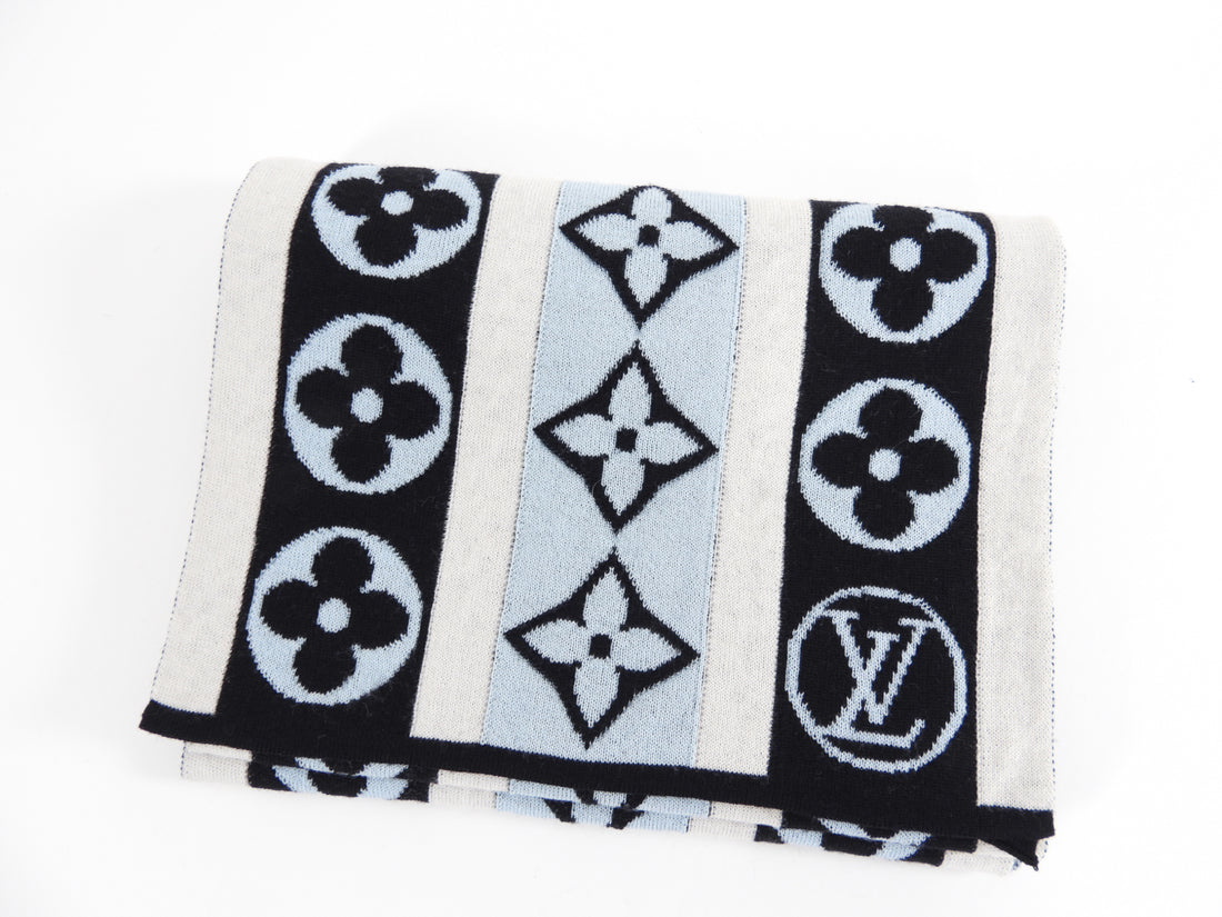 Châle monogram scarf Louis Vuitton Blue in Other - 32039928