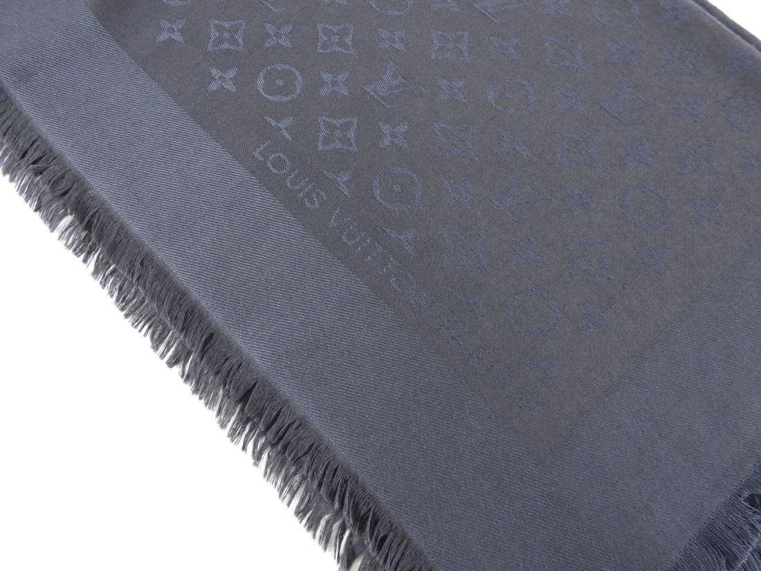 Louis Vuitton Grey Monogram Shawl Scarf 