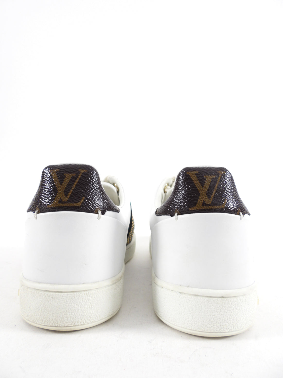 Louis vuitton White and Monogram Canvas Low Sneakers - EU38 / 7.5