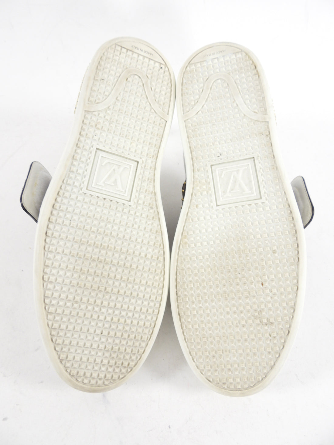 Louis vuitton White and Monogram Canvas Low Sneakers - EU38 / 7.5