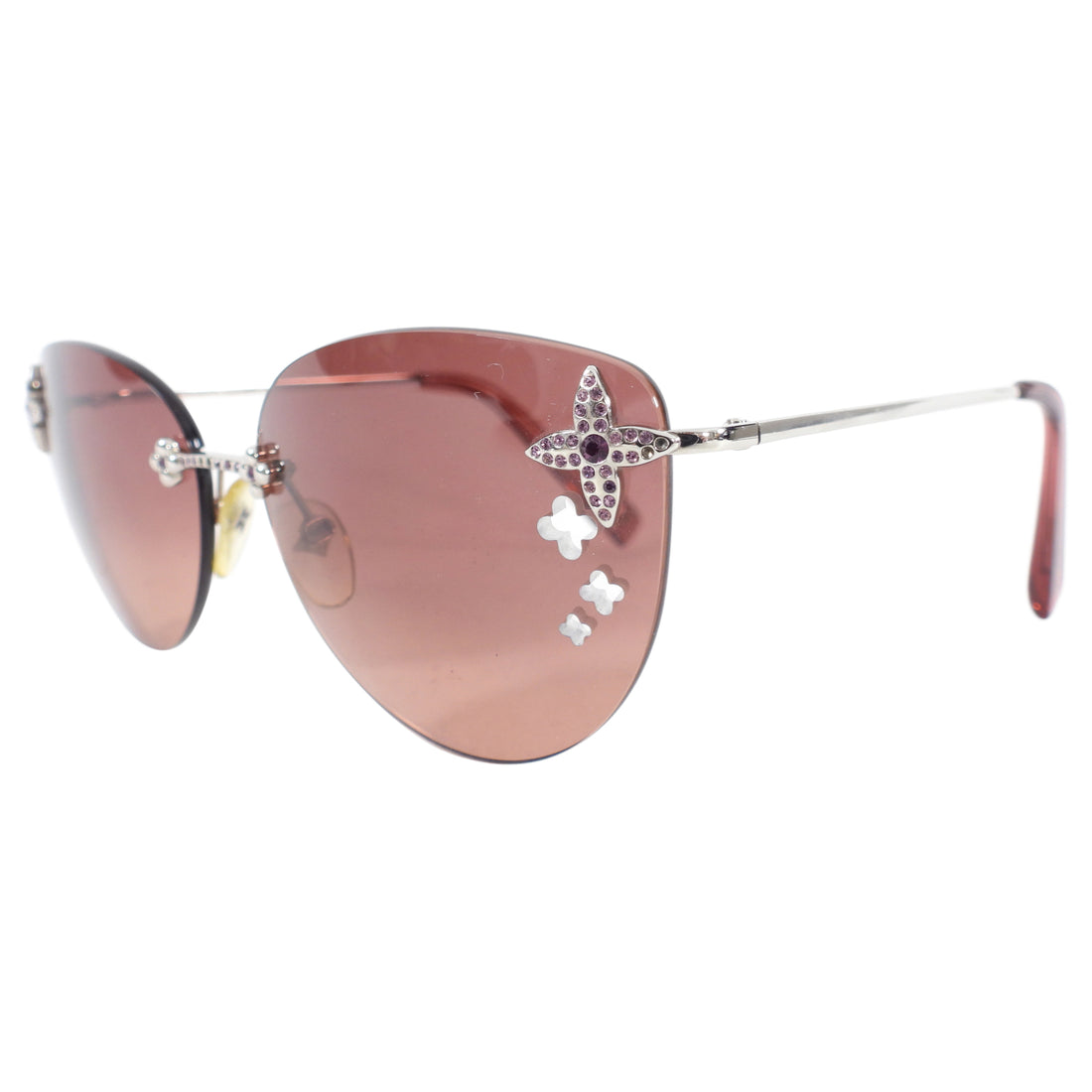Louis Vuitton Desmayo Gold Frame And Floral Cutout cat Eye Sunglasses