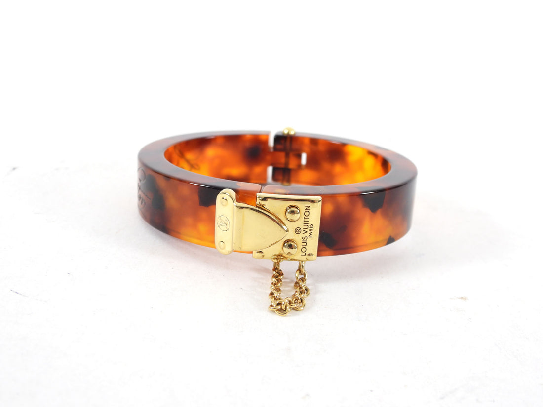 Louis Vuitton Tortoise Resin & Gold Vintage Lock Me Bracelet - Buy LV Canada