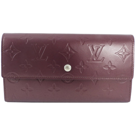 Louis Vuitton Monogram Burgundy Mat Tresor Porte Wallet