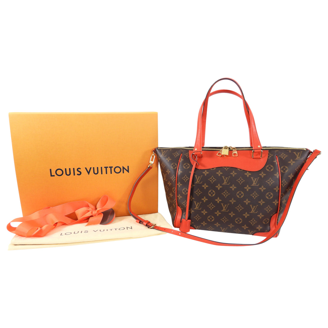 Louis Vuitton Monogram Estrela MM Red Leather 2 Way Tote