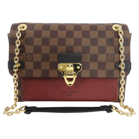 Louis Vuitton Vavin Chain PM Damier Ebene Burgundy Shoulder Bag