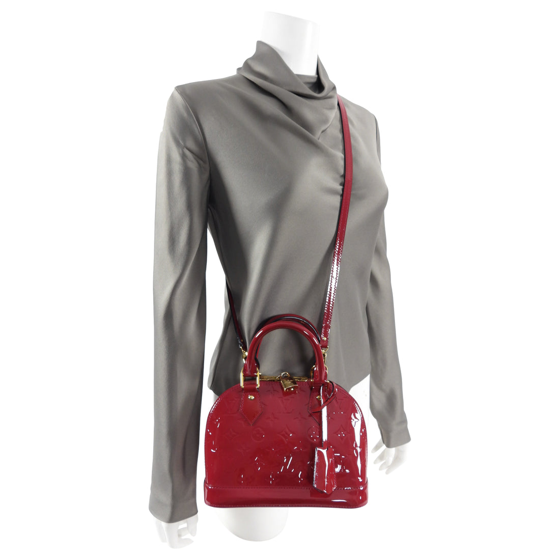 Louis Vuitton Alma Vernis Bb Rose Indien Red Patent Leather, 56% OFF