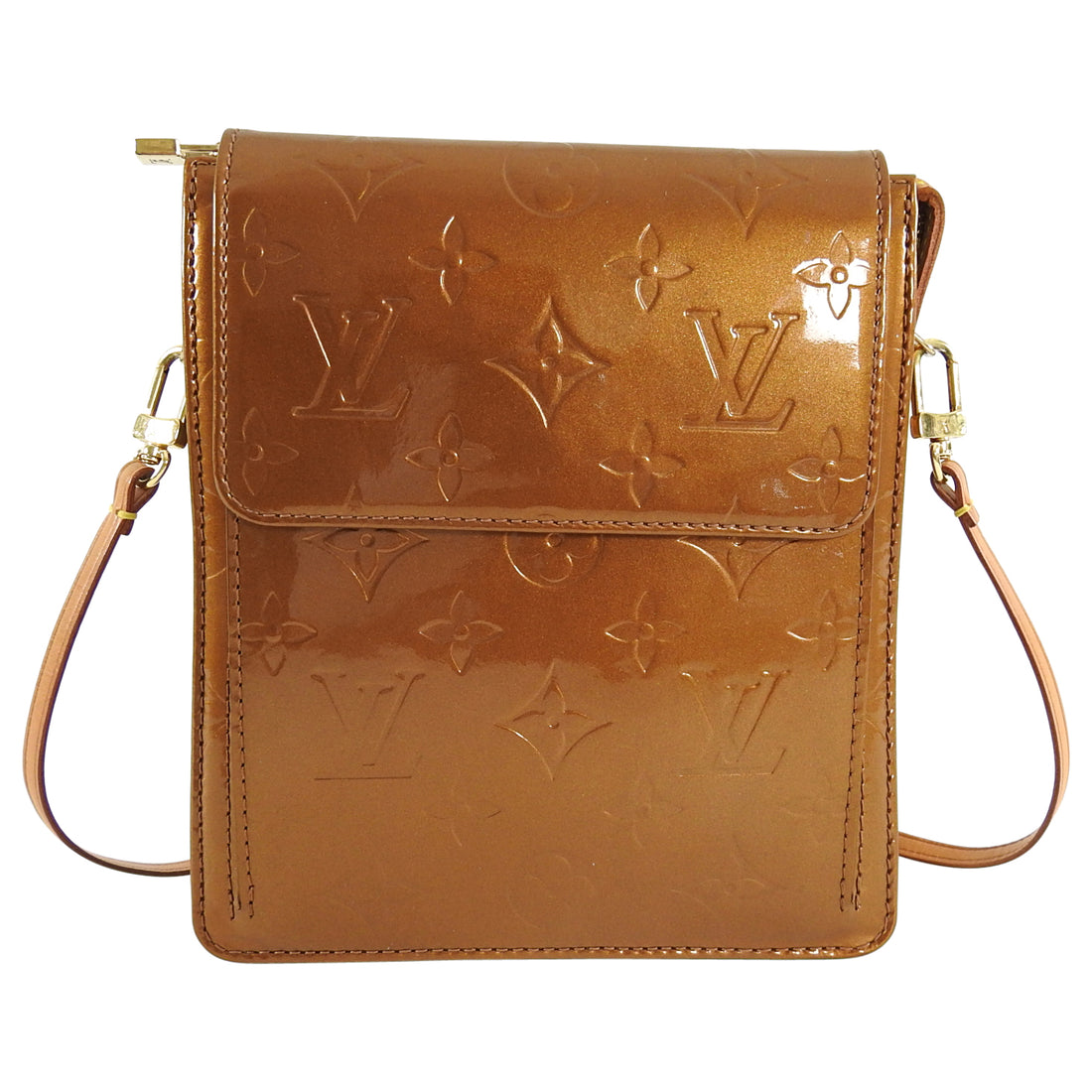 Lot - Louis Vuitton Copper Vernis Bedford Handbag (VI1002)