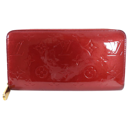 Louis Vuitton Red Vernis Monogram Zippy Continental Wallet 