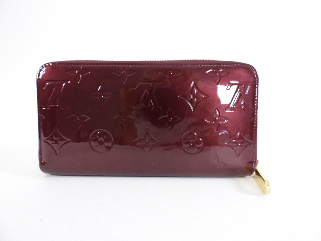 Louis Vuitton Vernis Monogram Zippy Wallet Rouge Fauve